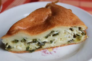 Пирог с зеленым луком и яйцом-заливной пирог. Быстрый рецепт.